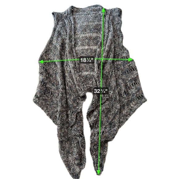 Chunky Knit Open Front Sweater Vest Cardigan – Neutral Gray Multi - Picture 14 of 15